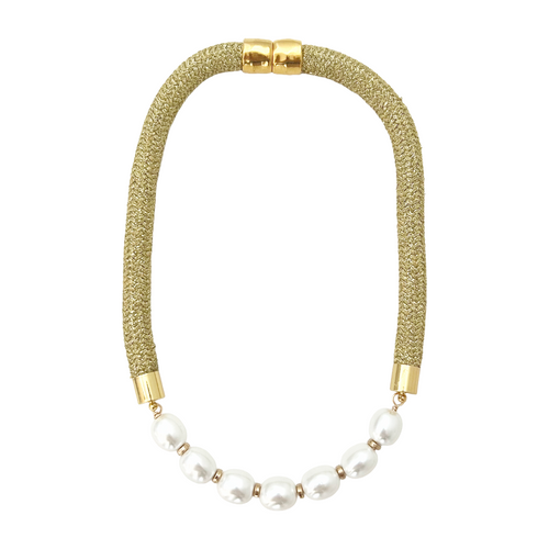 prepster statement rope necklace- southern gold