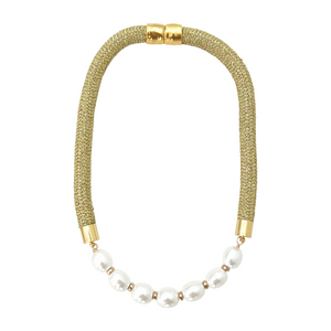 prepster statement rope necklace- southern gold