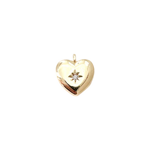 puffy heart CZ charm
