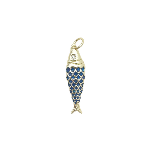 small navy fish- BRACELET CHARM