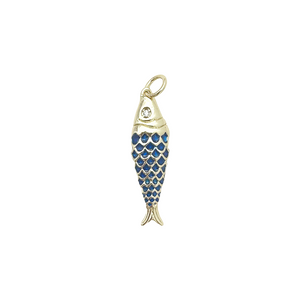 small navy fish- BRACELET CHARM