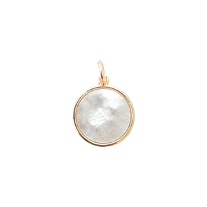 mother of pearl round charm- BRACELET CHARM mini