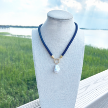 prepster dainty rope necklace- navy charm