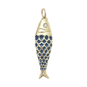 large blue fish charm- SLIDER