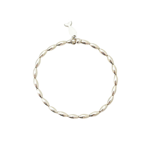 Charleston rice bead bracelet- silver