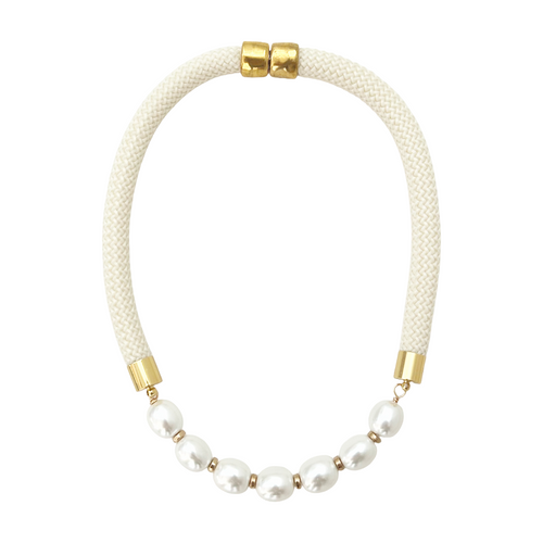 prepster statement rope necklace- southern cream