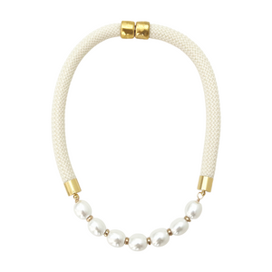 prepster statement rope necklace- southern cream
