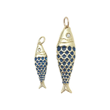 large blue fish charm- SLIDER