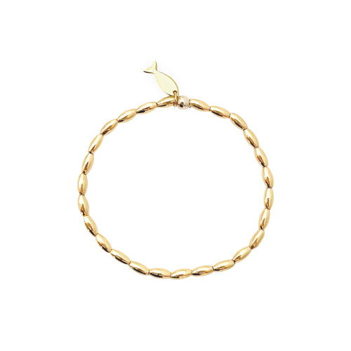 Charleston rice bead bracelet- gold