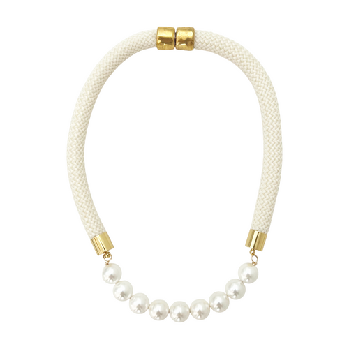 prepster statement rope necklace- signature cream