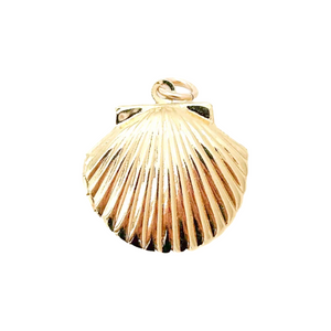 clam shell locket charm- SLIDER