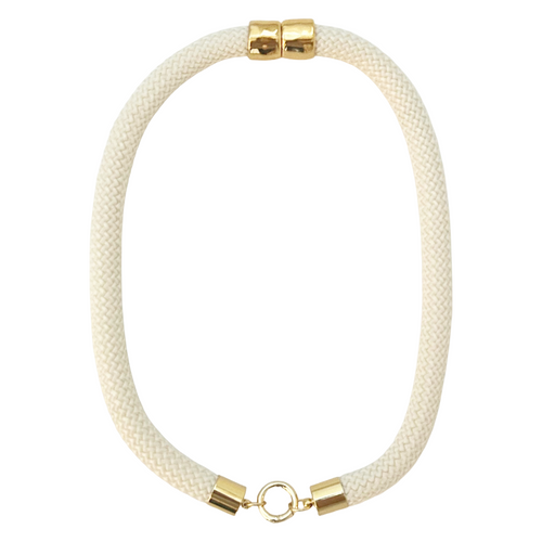 prepster statement rope necklace- cream charm