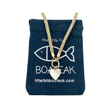 prepster dainty rope necklace- gold charm