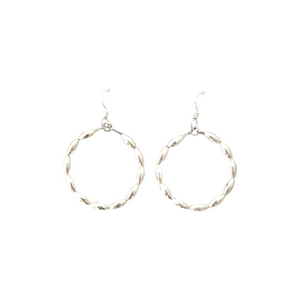 Charleston rice bead hoops {small} silver
