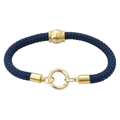 rope charm bracelet -navy