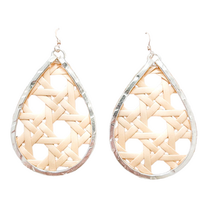 cane schooner earrings- NATURAL