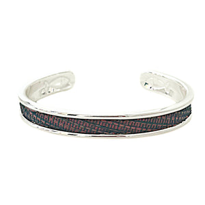 yacht hopper bangle {garnet weave} -silver