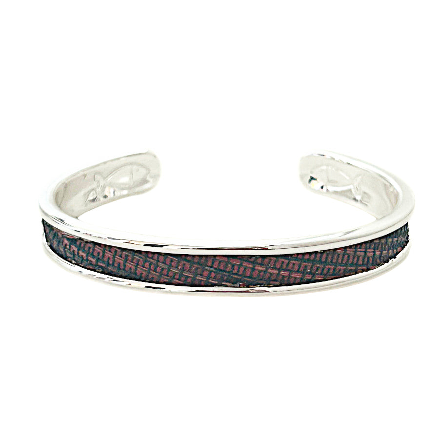 yacht hopper bangle {garnet weave} -silver