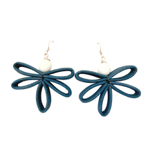 vintage flower navy dangles