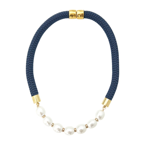 prepster statement rope necklace- southern black