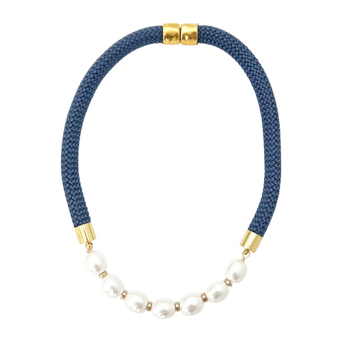prepster statement rope necklace- southern navy