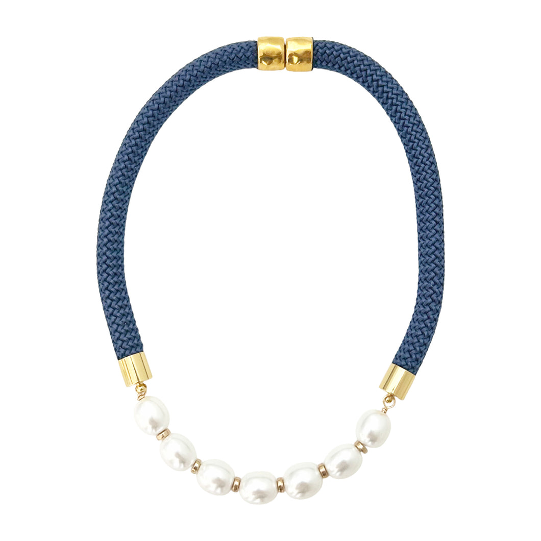 prepster statement rope necklace- southern navy