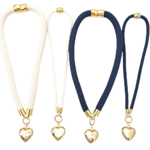 prepster dainty rope necklace- gold charm