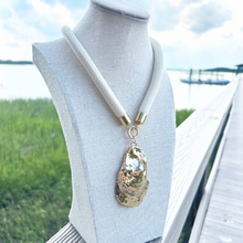prepster statement rope necklace- cream charm