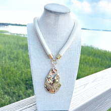 prepster statement rope necklace- cream charm