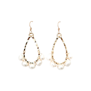 class-sea mini keel pearl wrapped earrings