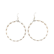 Charleston rice bead hoops {large} silver