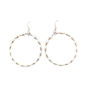 Charleston rice bead hoops {large} silver