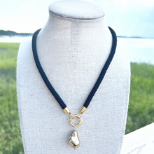 prepster dainty rope necklace- black charm