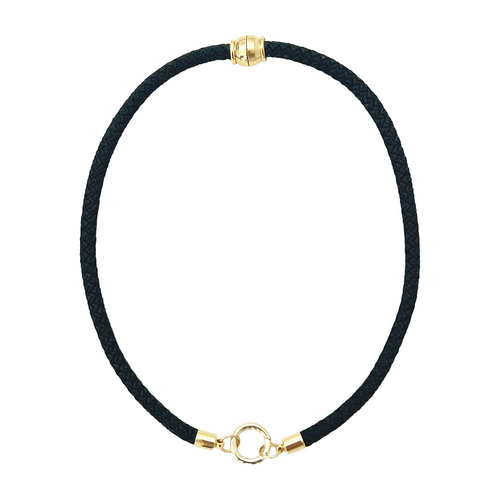 prepster dainty rope necklace- black charm