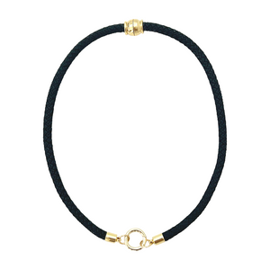prepster dainty rope necklace- black charm