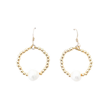 savannah pearl hoops-small gold
