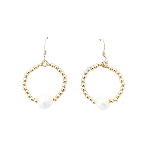 savannah pearl hoops-small gold