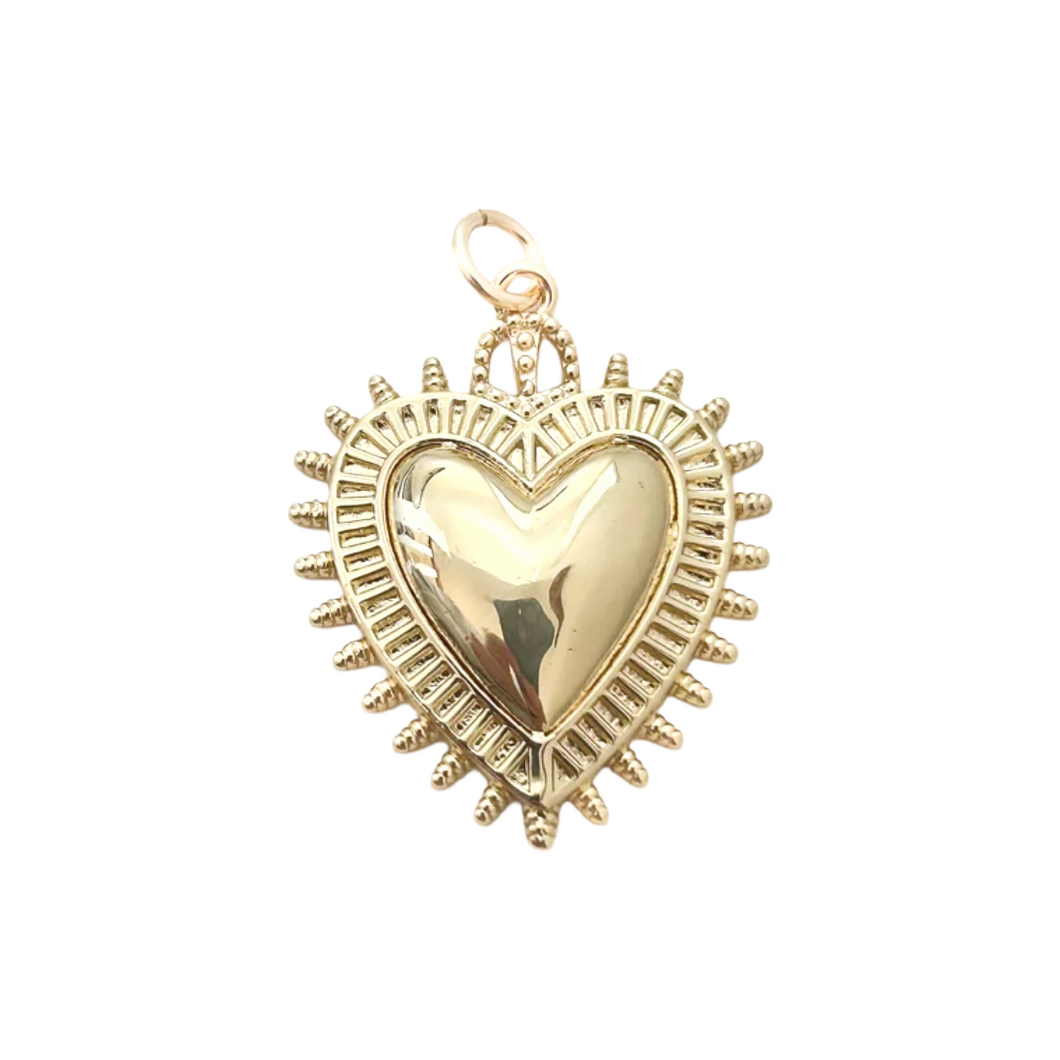 spike heart charm- SLIDER