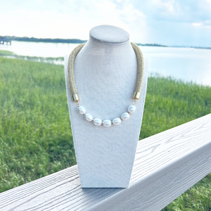prepster statement rope necklace- southern gold