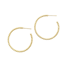 1.25" beaded hoops- gold