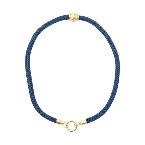 prepster dainty rope necklace- navy charm