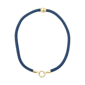 prepster dainty rope necklace- navy charm