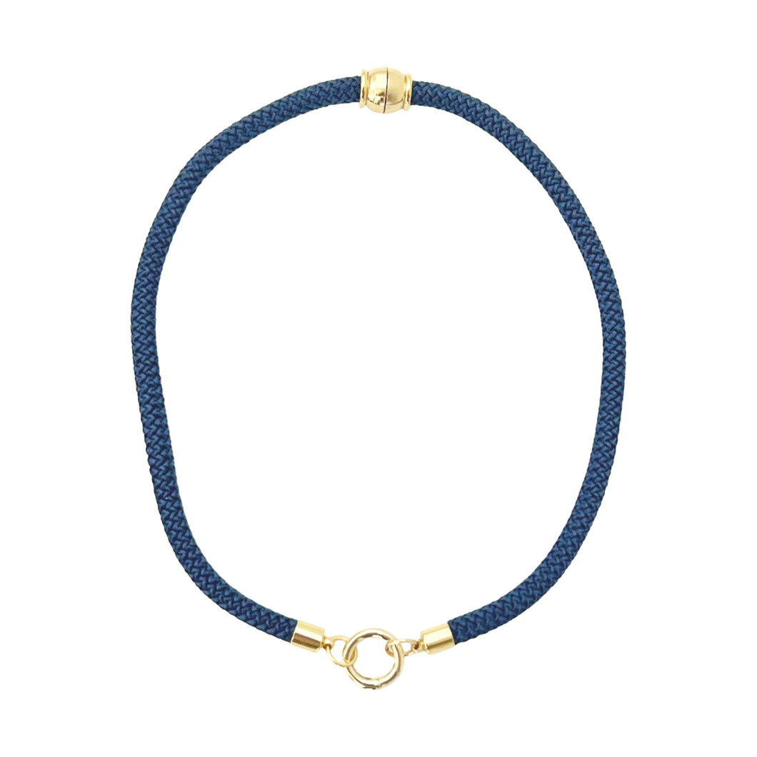 prepster dainty rope necklace- navy charm