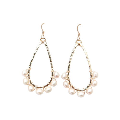 class-sea keel pearl wrapped earrings