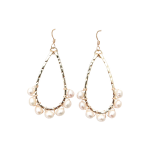 class-sea keel pearl wrapped earrings