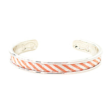 yacht hopper bangle {orange seersucker} -silver