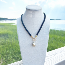prepster dainty rope necklace- black charm