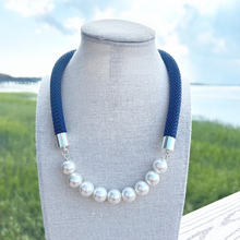 prepster statement rope necklace- signature navy