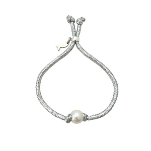 anchors away pearl slider bracelet-silver