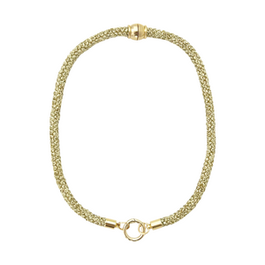prepster dainty rope necklace- gold charm